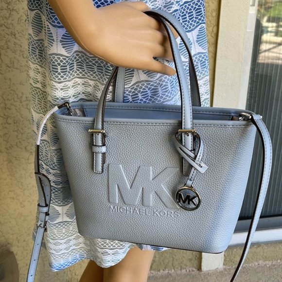 Michael Kors XSmall Carryall Convertible Top Zip Tote Pale Blue - Picture 16 of 16